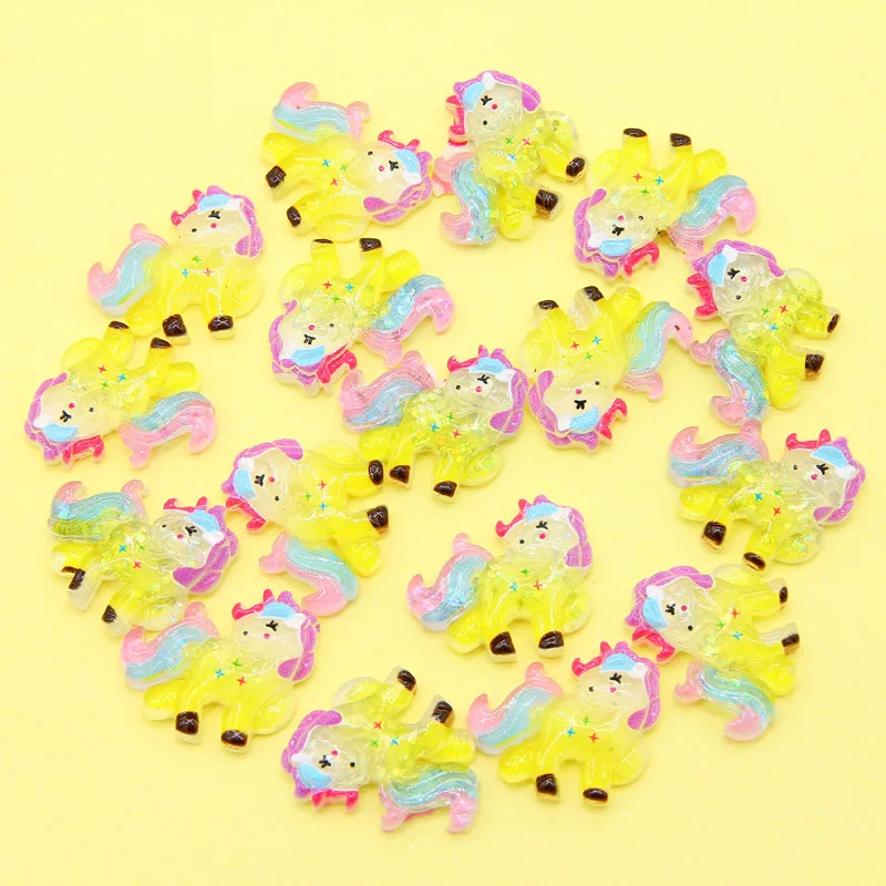 Прозрачный кабошон в виде единорога с плоской спинкой 10 шт. | Дом и сад