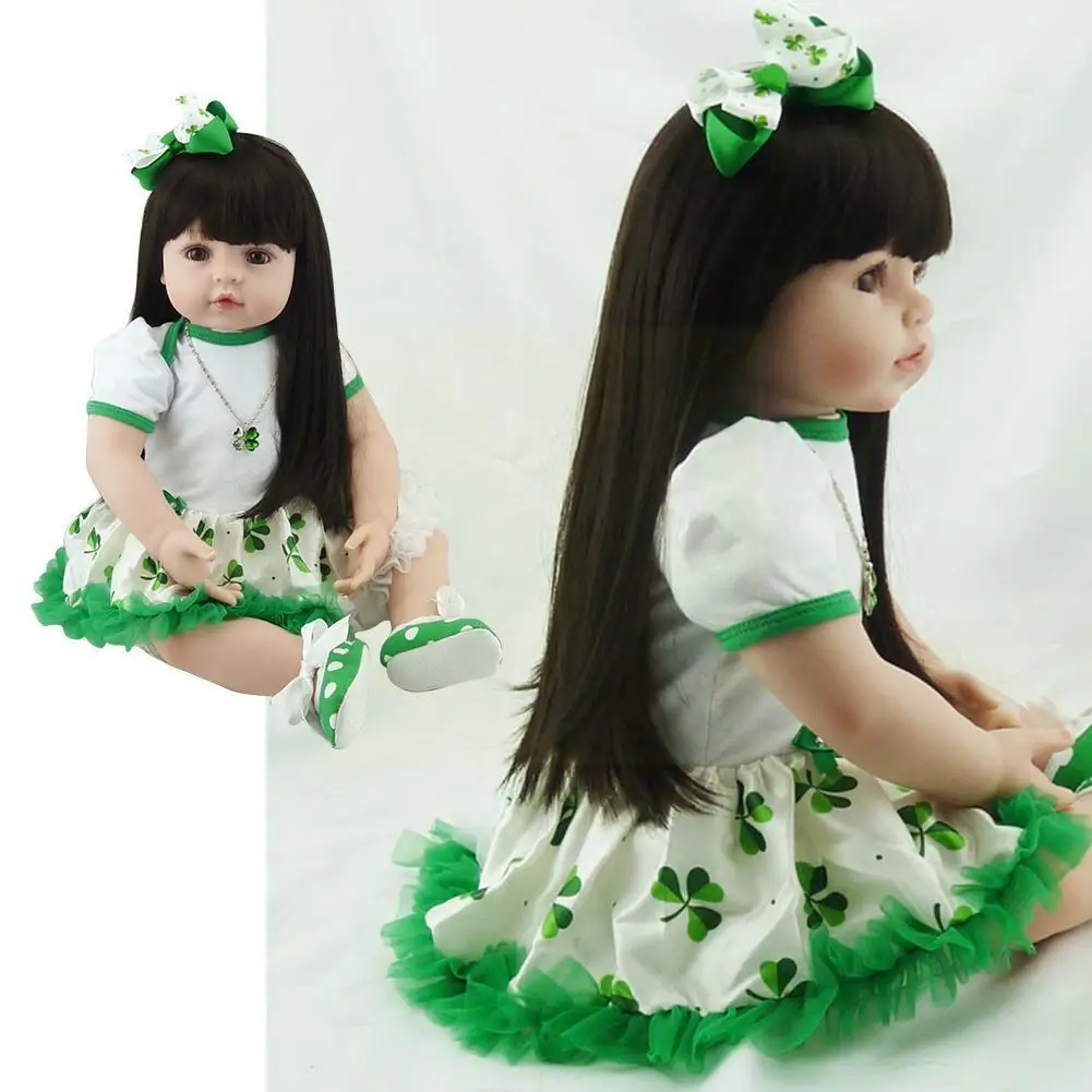 

Limited Edition 24Inch Straight Hair Doll With Cloth Silicone Body Lifelike Adorable Doll Full Girl Simulation Soft Cute Re L3L2