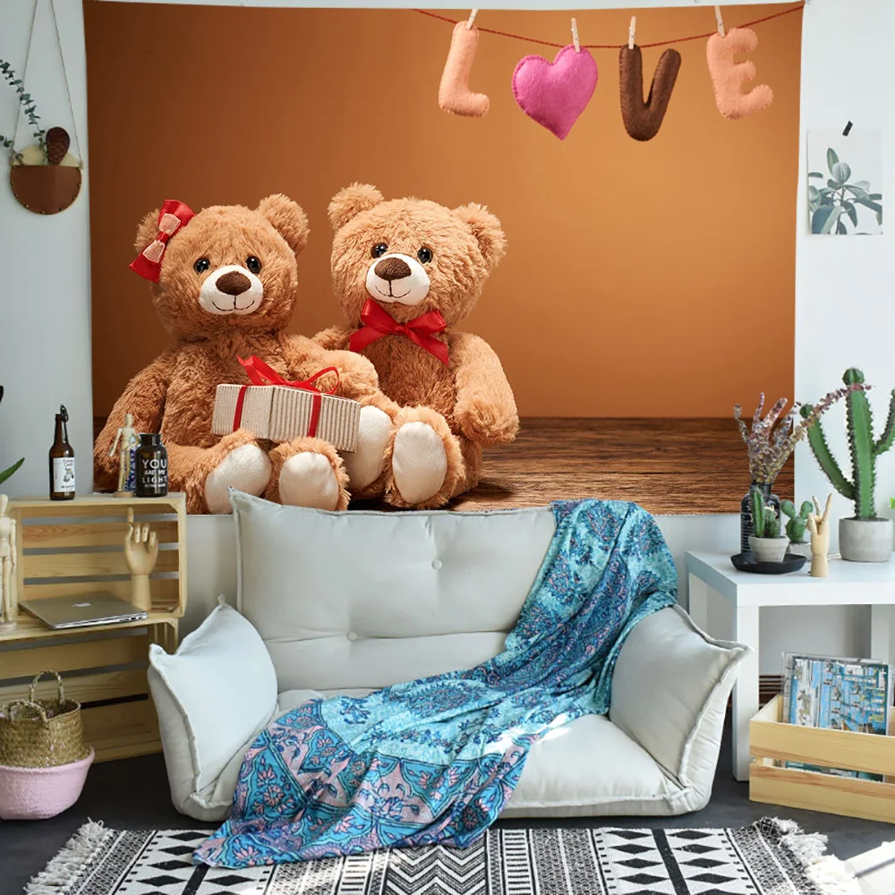 Simsant японский уличный гобелен плюшевый мишка разрушенный городской арт