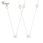 Thaya оригинальный дизайн серебряного цвета 80 см ожерелье в форме сердца эмаль Роза Подвеска для золотой цепочки ювелирные украшения для женщин подарок