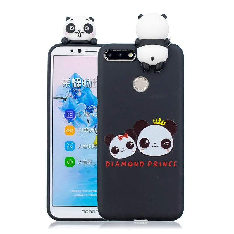 D 3D панда чехол с единорогом для huawei P Smart Honor 8 9 10 Lite Honor 10i 8A 8X8 S 7S 7A 7C Pro Мягкая силиконовая задняя крышка - Цвет: D