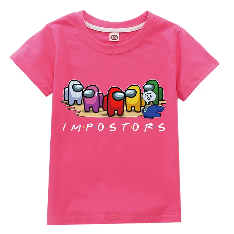 

2021 New Summer game Among Us Cartoon T Shirt Men Women Tees Short Sleeve Casual T Shirt Print New Fashion boys girls kids Tops