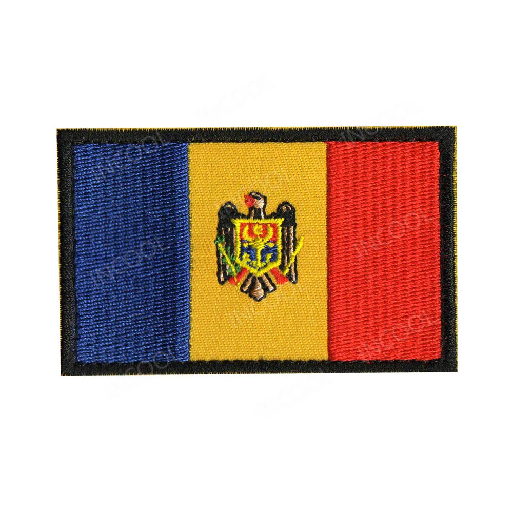 Moldova Flag Молдавия, Южная Африка, Египет, Кению, Нигерия, Ангола, Марокко, Вышитый Флаг, нашивки, вышивка, значки, флаги - Цвет: Moldova Flag