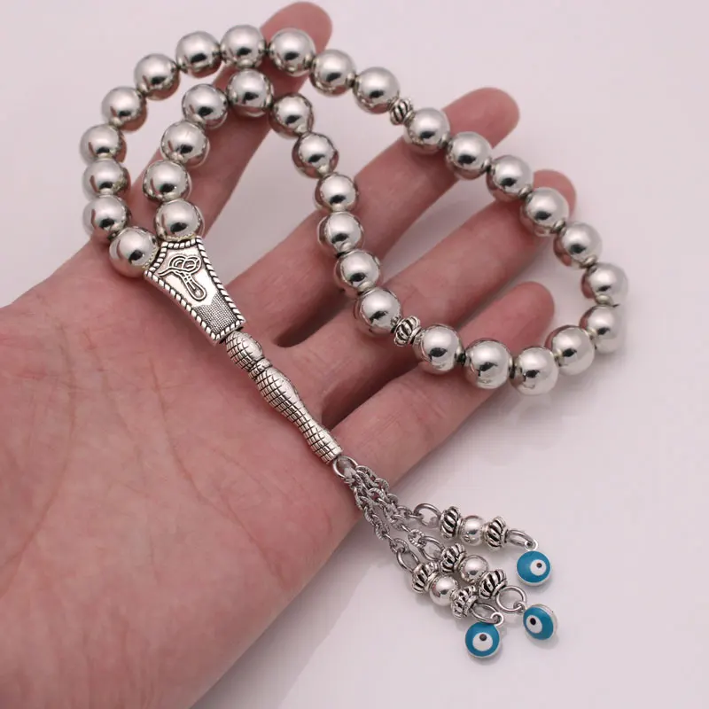 Фото Нержавеющая сталь оттоманскотурецкого молитва 33 синий Бусы tasbih браслеты мусульманский тасбих четки оптом по низкой цене №2