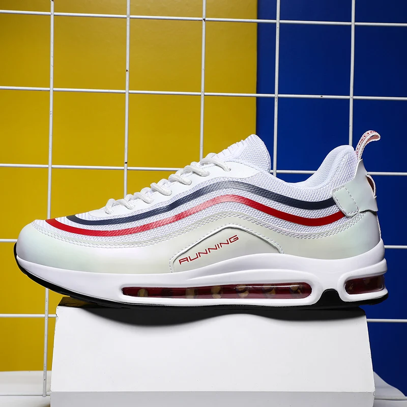 

Men's Shoes Spring and Autumn New Full-length Air Cushion Shock Absorption Breathable Sports Shoes Thick Soled Running Shoes