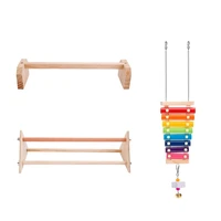 natural wood chicken perch colorful xylophone hanging pecking toy 3 pack entertainment toys stress relief for birds