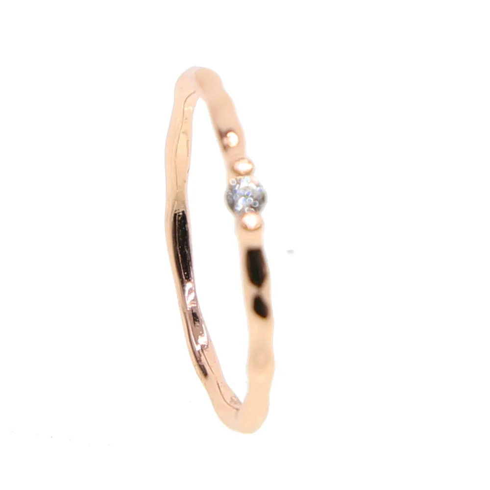 Новинка розовое золото цвет камень по месяцу рождения один тонкая полоса