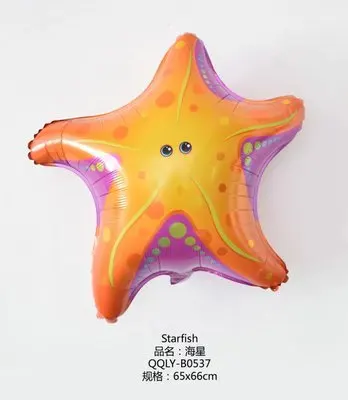 starfish 1 шт. день рождения композиция шар КИТ ИГРУШКА рыбка Омар кокосовое дерево океан серии Русалка алюминиевый шар - Цвет: starfish