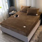 Домашний текстиль, однотонная утолщенная фланелевая теплая натяжная простыня, бархатный пододеяльник, зимний теплый наматрасник, простыня