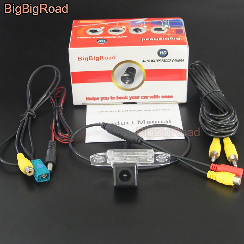 

BigBigRoad RCA & Original Factory Screen Monitor For Volvo S60 S60L V60 2000~2015 Rear View Backup Reverse Camera Night Vision
