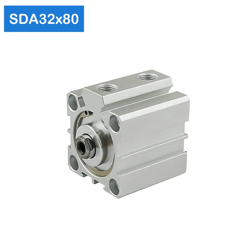 

SDA32*80 Free shipping 32mm Bore 80mm Stroke Compact Air Cylinders SDA32X80-S Dual Action Air Pneumatic Cylinder
