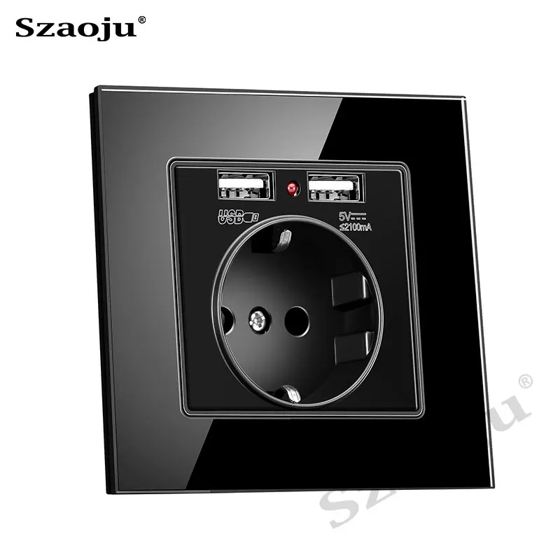 Розетка настенная Szaoju с двумя USB портами 110 А 16 250 В переменного тока|Электрические