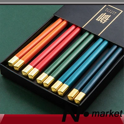 5 пар Красочные нескользящие для всей семьи китайские палочки China town Стиль Отель &