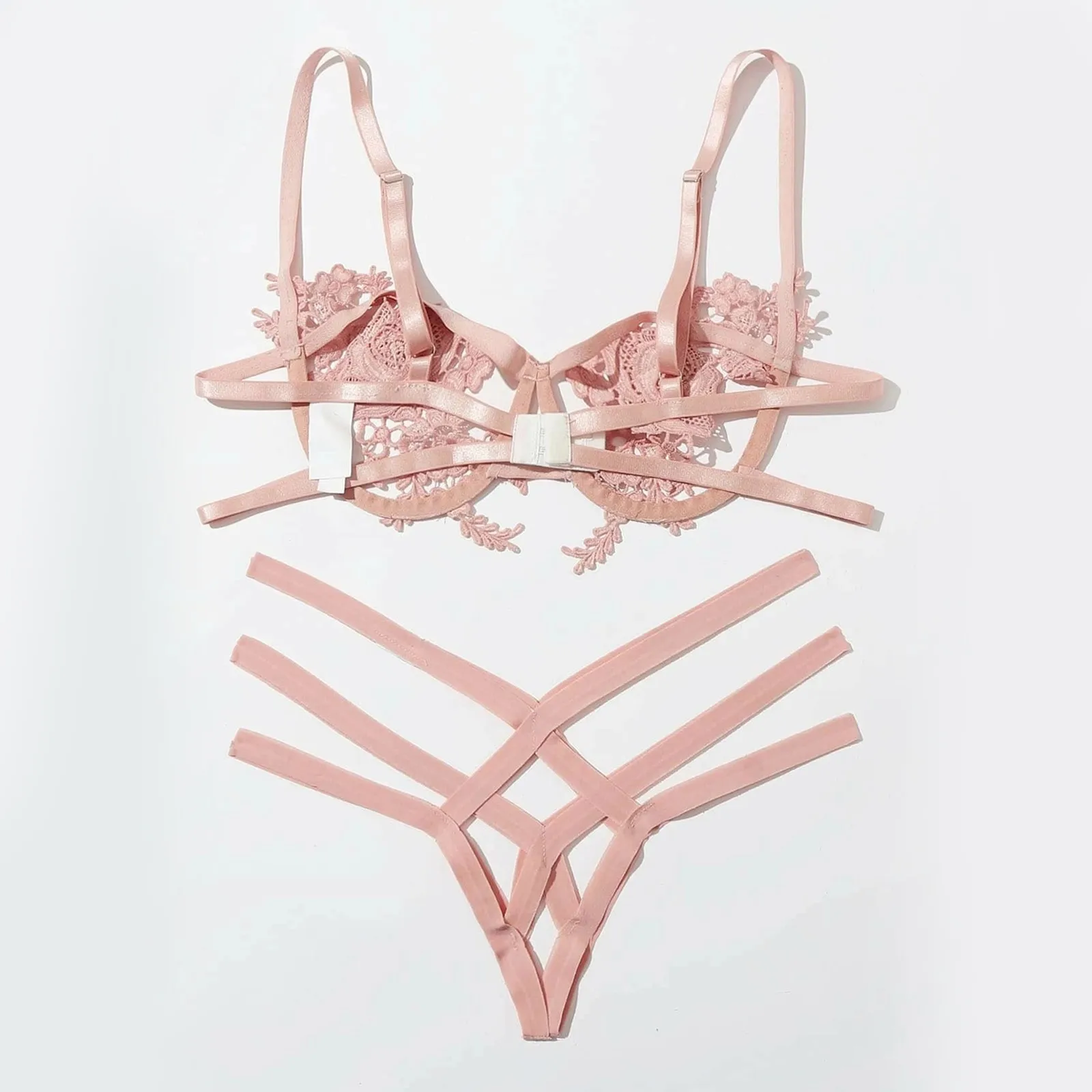 Женское сексуальное нижнее белье Lenceria порно Цветочная вышивка Langerie эротический