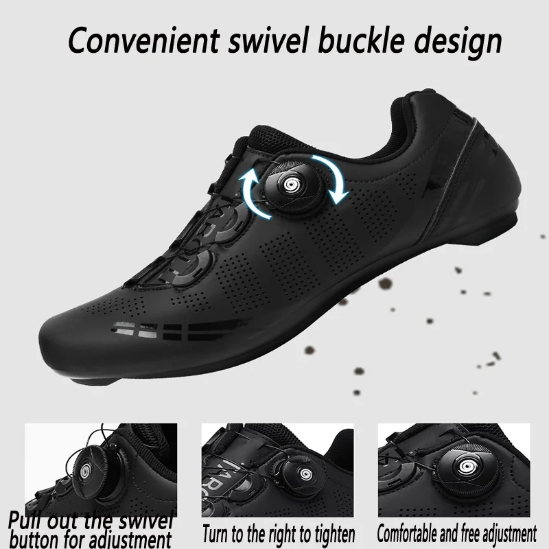 

Men's Shoes with Lock Buckle Non-slip Sports Bike Rotation Lock Fast One Step Lazy Shoes Road Bike Race Cycling Shoe Width Fit