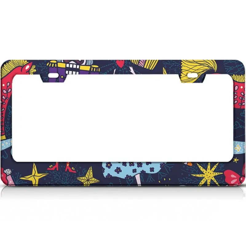 

Peceeta Learning Tools License Plate Frame 2 Holes 1 Frame Matte Aluminum Universal American Auto Tag Holder white 16x31cm"]