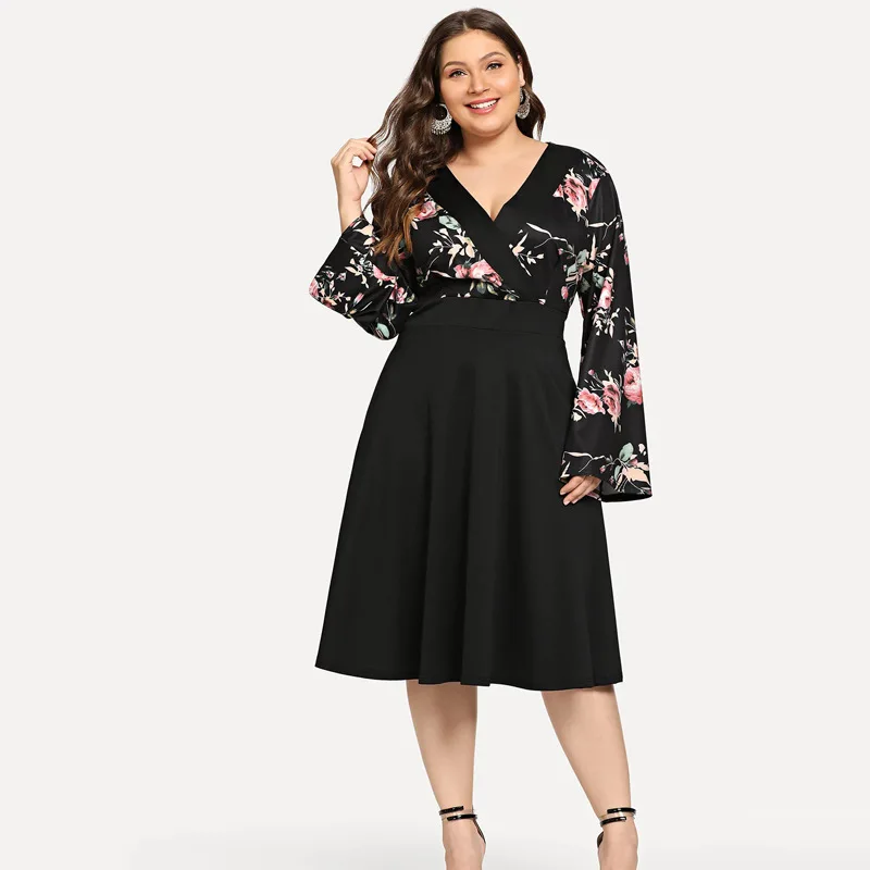 Женское Повседневное платье с цветочным принтом летнее плиссированное миди v