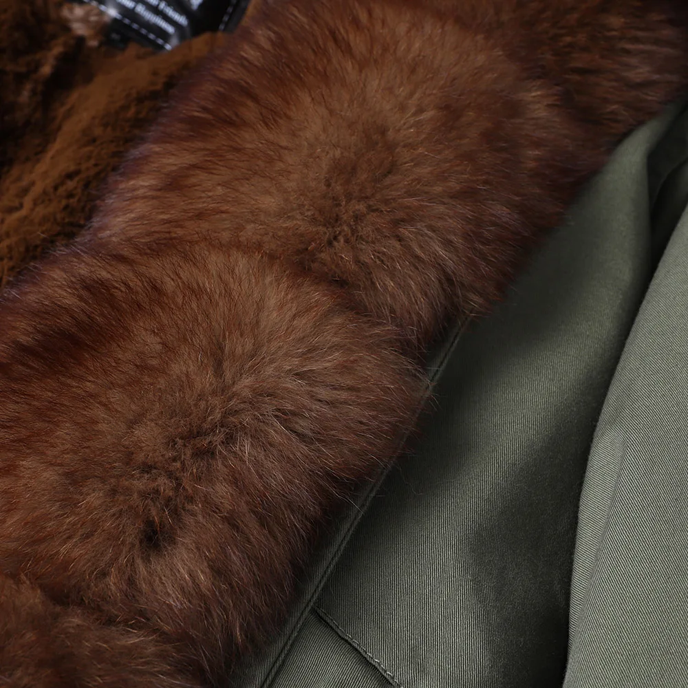 

2021 Fashionable women's clothing, real fox fur collar jacket, natural raccoon fur collar winter parkas, women warm coat