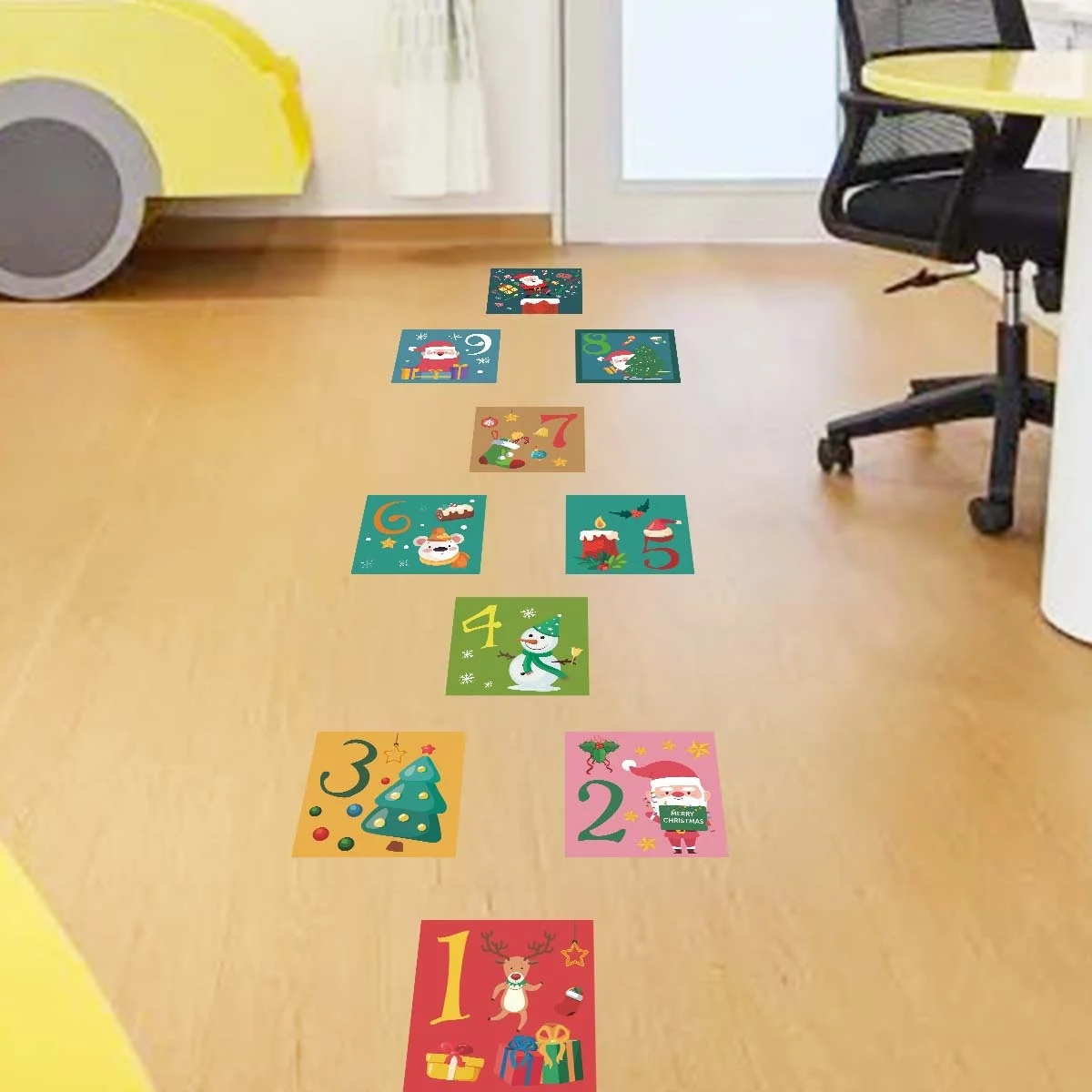 

Children Cartoon Sport Game Floor Letter Sticker Living Room Home Decor Christmas Decoration Kids Playroom Mural Nursery Decal