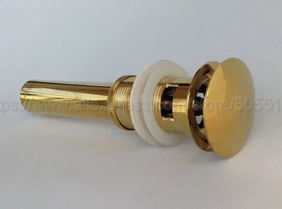 Латунная сливная решетка для раковины ванной комнаты золотого цвета выдвижная