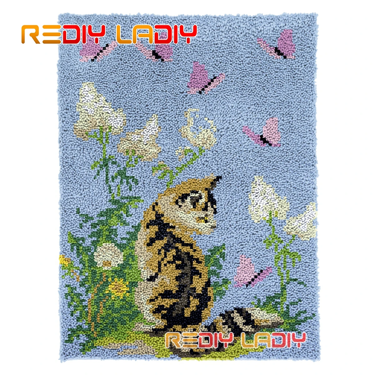 

Набор ковер с крючком-защелкой, кошачья и бабочка, плюшевый настенный гобелен, ковер «сделай сам», ковер, крупная пряжа, декоративная подушк...