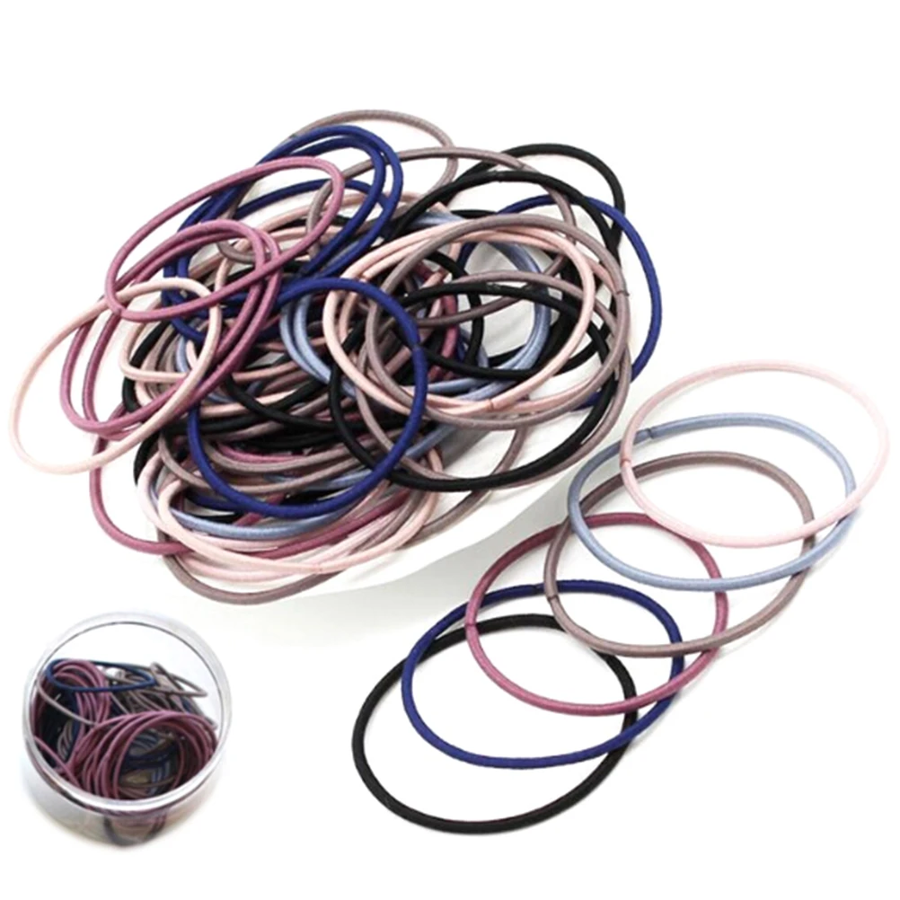 100 Uds versi&oacute;n de color mixto banda de goma accesorios para el cabello para padres e hijos-0
