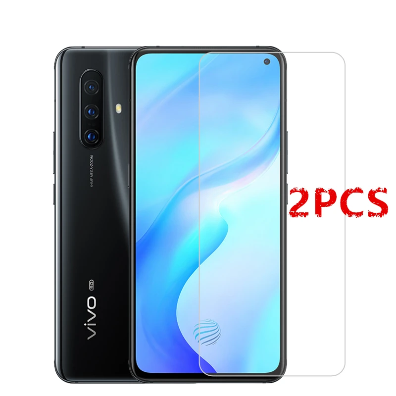 Vidrio templado para Vivo X30, pel&iacute;cula de vidrio templado 9H, pegamento total y duro, Protector de pantalla del tel&eacute;fono para Vivo X30, 2 uds.-0