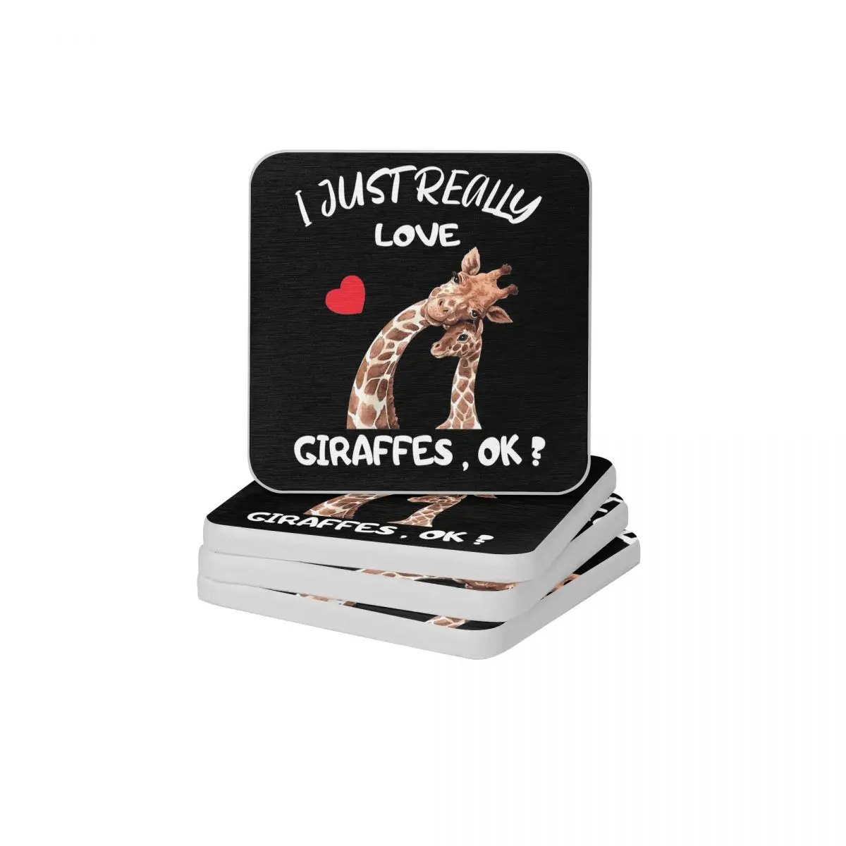 

I Just Really Love Giraffes Diatomaceous Earth Square Round Coaster Anti-Scald Cup Bonsai Mat Soap Toothbrush Pad Diameter 10cm