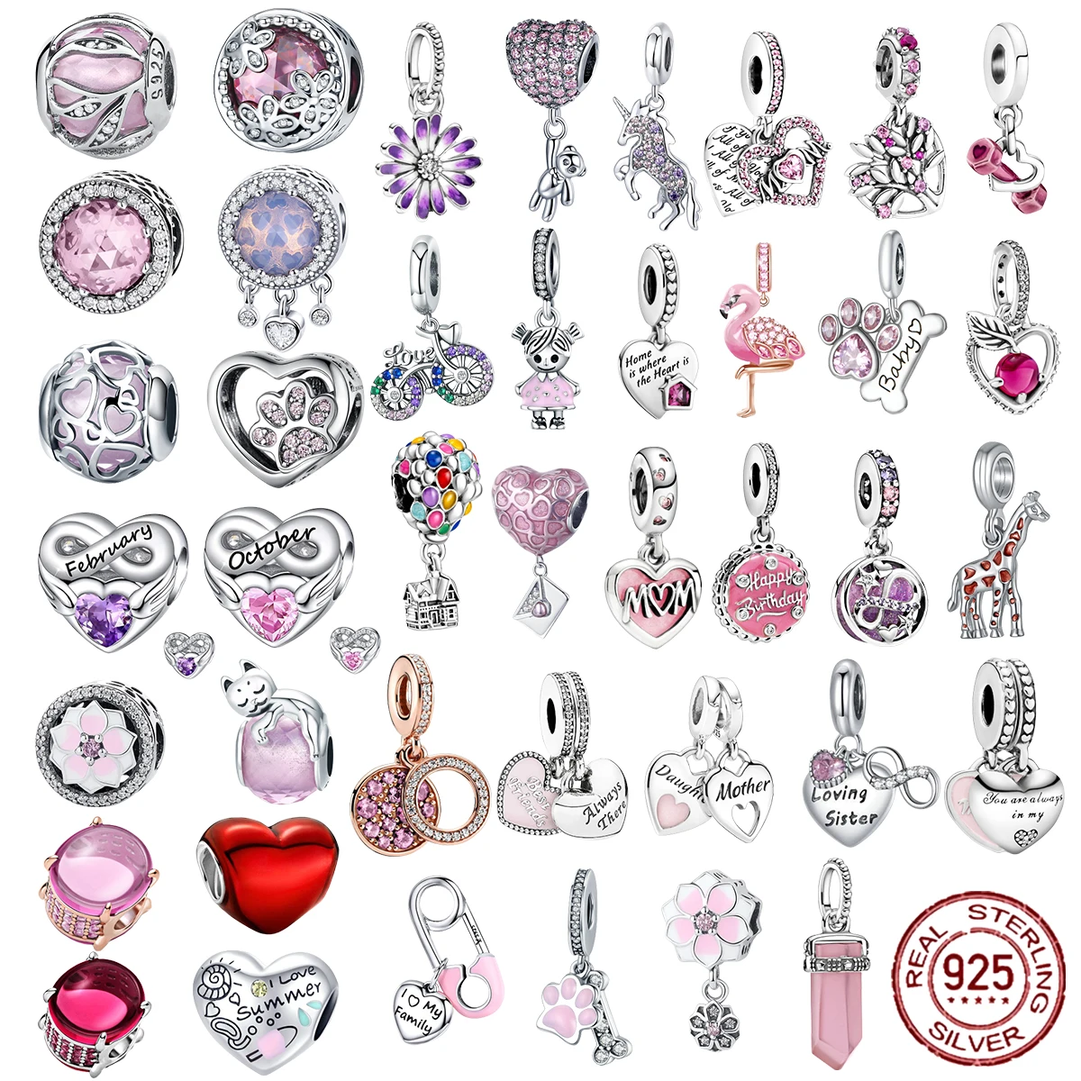 Кулон женский из серебра 925 пробы с розовым камнем |