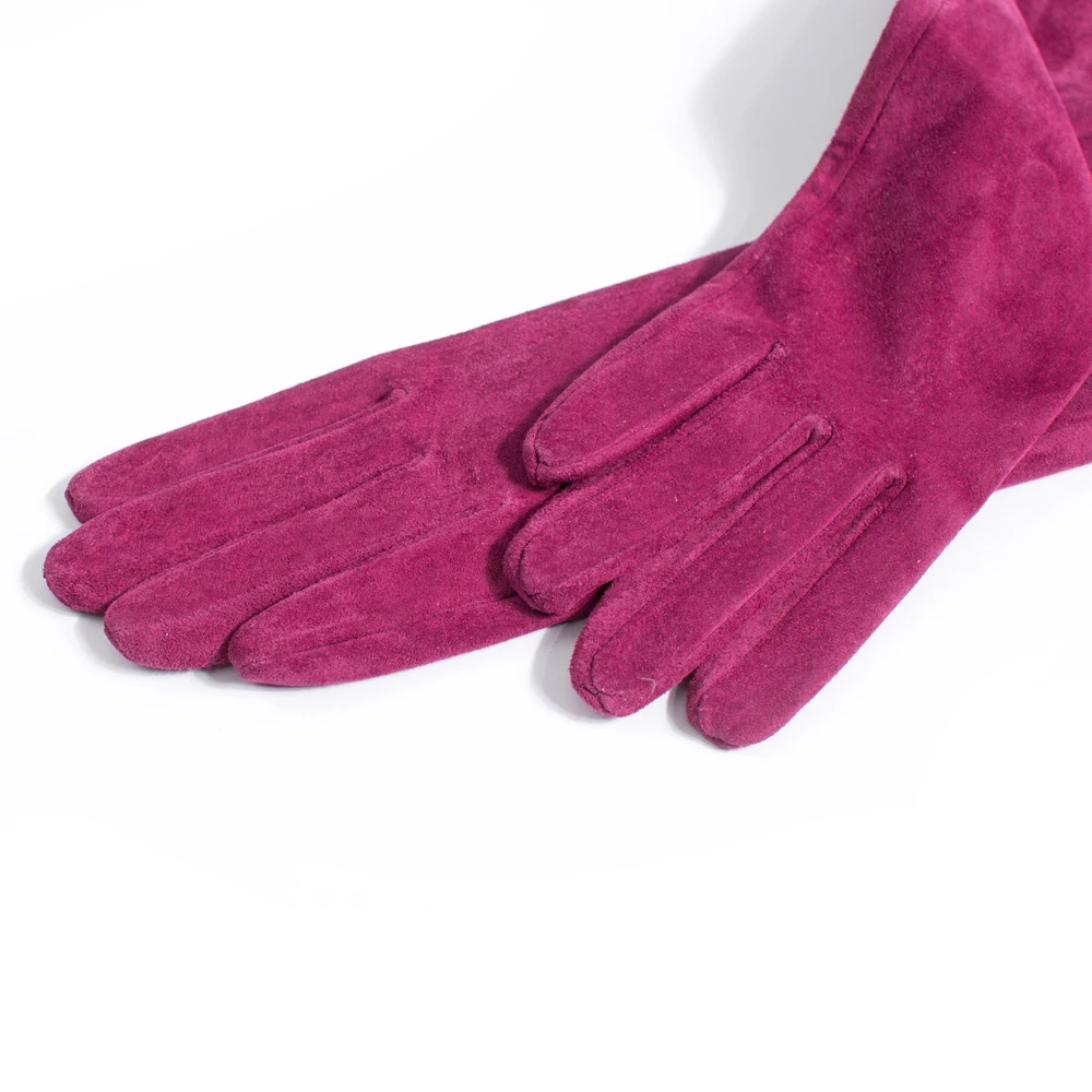 Длинные замшевые кожаные вечерние длинные перчатки различные цвета 30 80 см|long