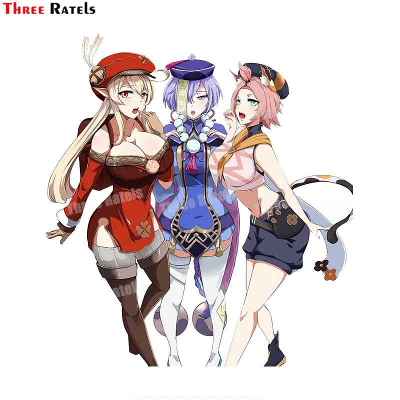 

Three Ratels A156 Lovely Game Kee Genshin Impact для Qiqi и Diona, стикер, аниме, водонепроницаемые автомобильные аксессуары, наклейка