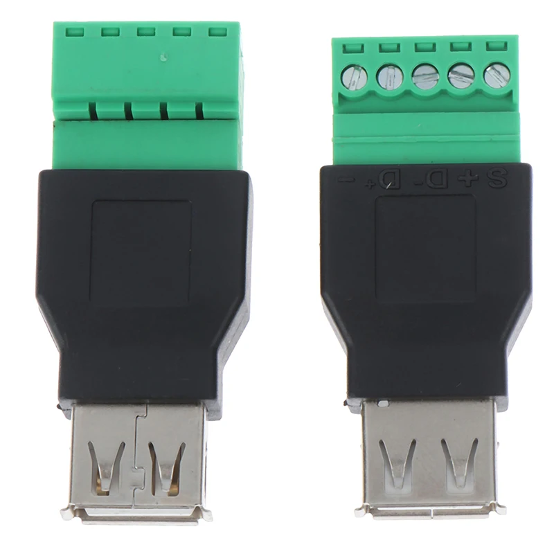

1Pcs USB female to screw connector USB plug with shield connector USB2.0 Female Jack USB female to screw terminal