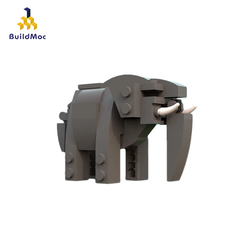 

BuildMOC Popular Animal Action Series Figures Lion Elephant MOC-12802 Building Blocks Brick Toys for Children Gift