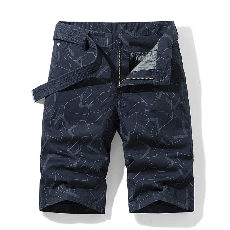 

New Summer Men's Printed Cargo Shorts Cotton Casual Sports Tactical Boardshorts Outdoor Male Loose Beach Pants Overalls Shorts