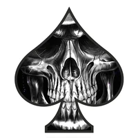 hot personalized ace of spades skull car sticker and kk vinyl decals motorcycle bumper window pvc 17cm x 15cm