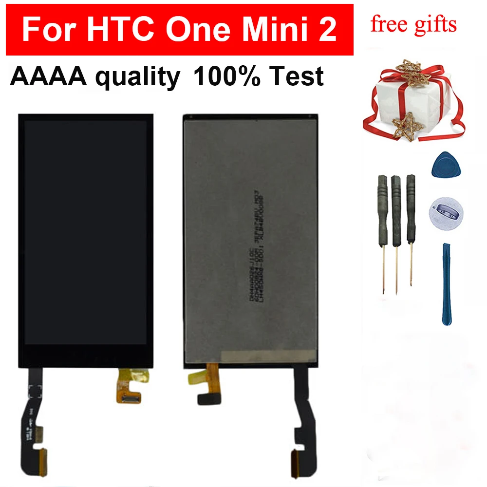 100% тест черный для htc One Mini 2 M8 полный сенсорный экран дигитайзер панель Стекло