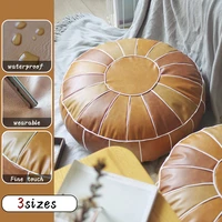 moroccan seat pu leather futon cushions ground lazy people chair covers nordic tatami home stitching thick round footstool mats
