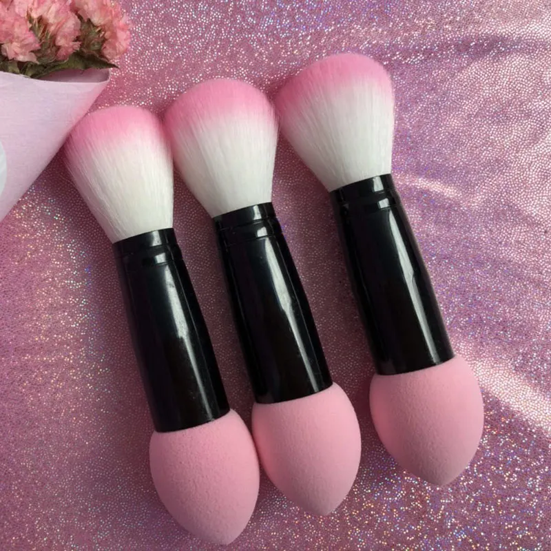 Женские кисти для макияжа профессиональная металлическая ручка двойная головка