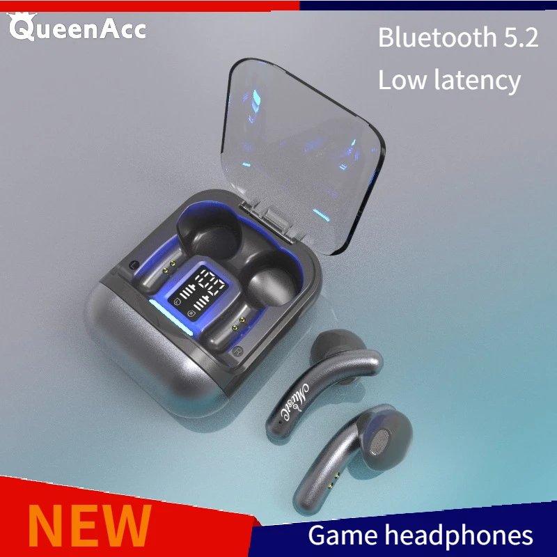 

QueenAcc 2021 новые N28 наушники-вкладыши беспроводные Bluetooth 5,2 гарнитура IPX5 водонепроницаемые спортивные Игровые наушники с низкой задержкой науш...