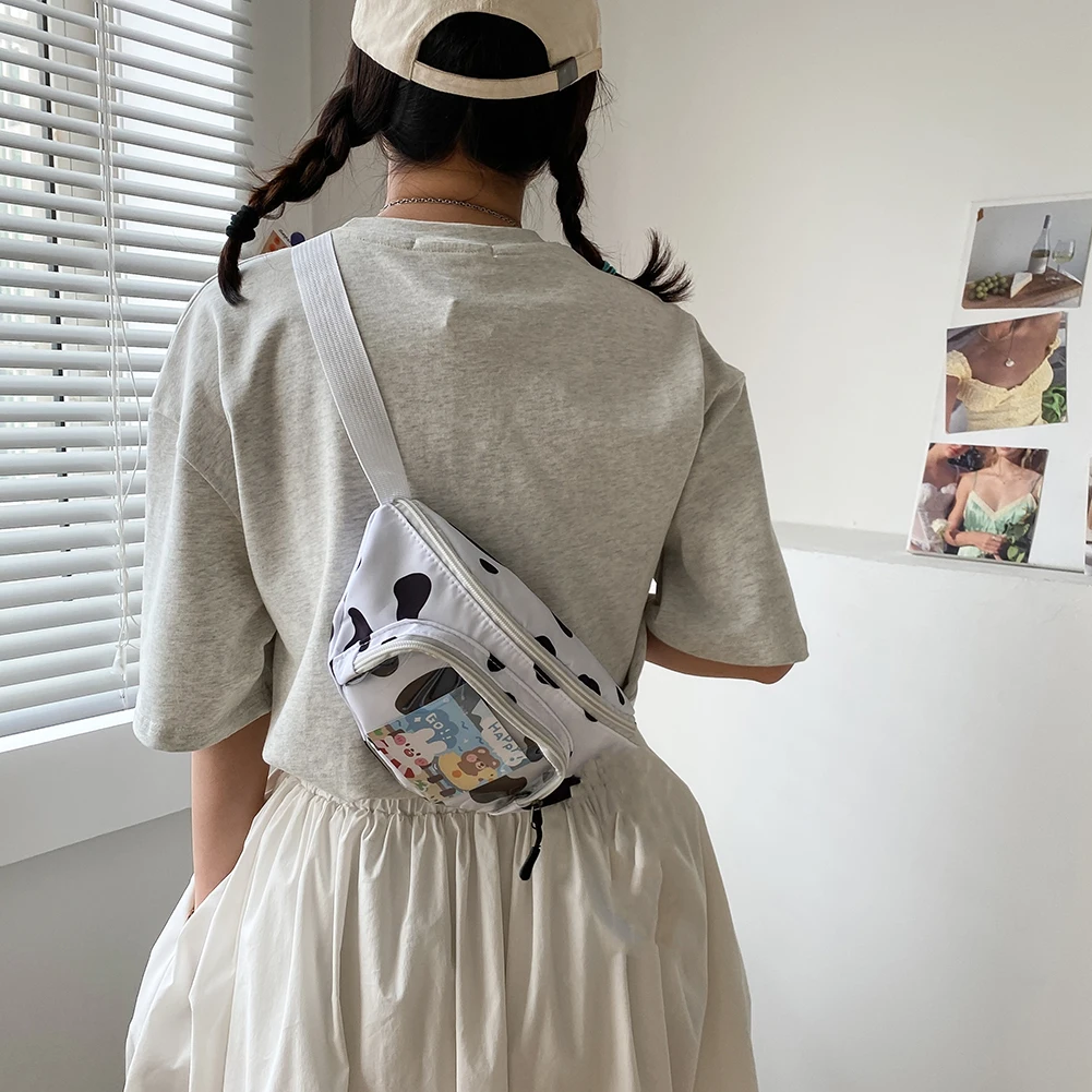 

Women Crossbody Bags Nylon Fashion Chest Bag Tote Ladies Fashion Milk Grain Pattern Designed Handbags for Shopping