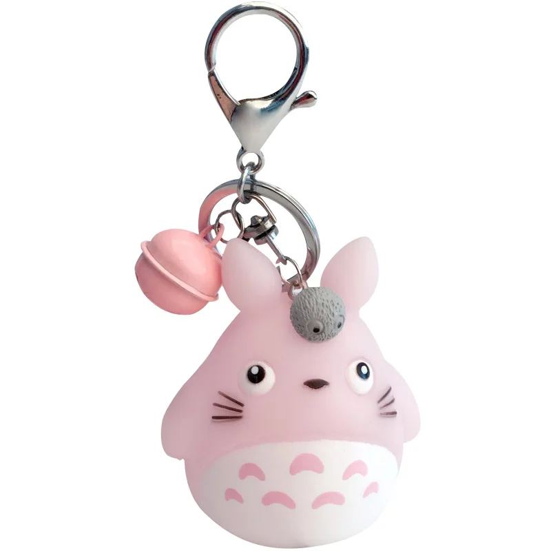 

Cute Totoro Animal Keyring Fur Men or Women Keychain Women Trinket Metal Key Chains Car Bag Pendent Charm