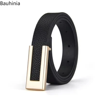 bauhinia trendy design smooth buckle belt 951051 9cm fashion all match ladies professional suit pants thin belt