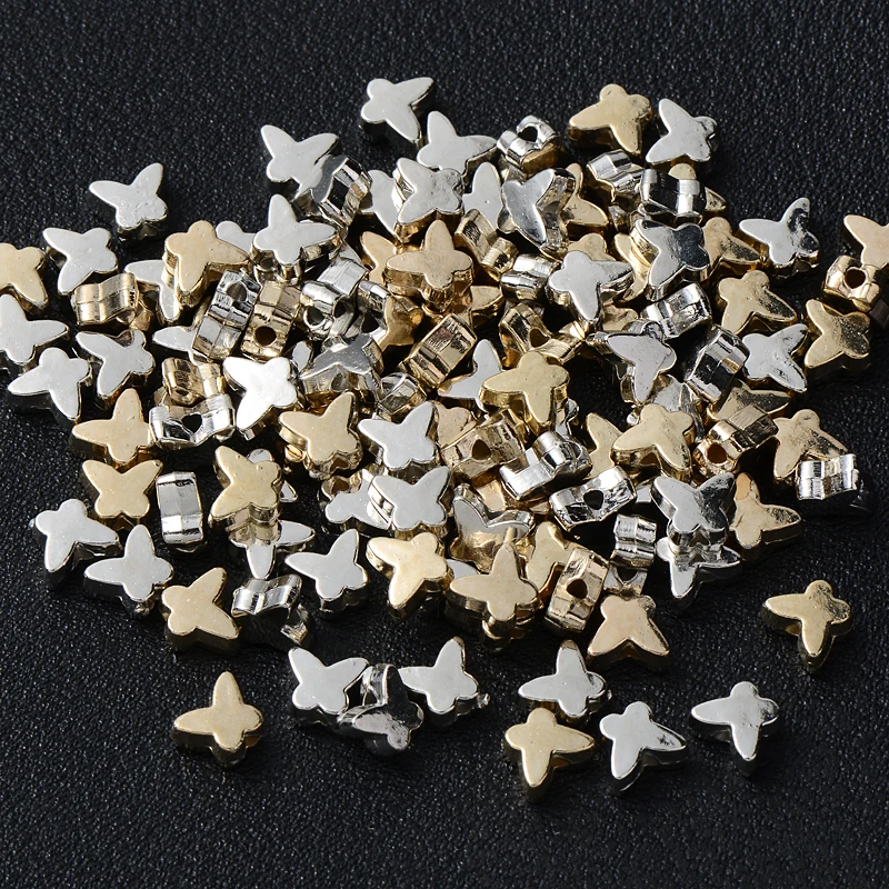 

100Pcs/Lot 5mm Charms Butterfly Bead Flat Round Loose Beads CCB Spacer Beads For DIY Jewelry Making Findings Accessories