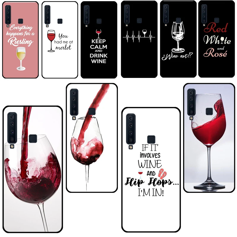 Red Wine Glass For Samsung Galaxy J7 J5 2017 A3 A5 J1 2016 J2 Prime A6 A8 A9 2018 J4 J6 Plus Phone Case