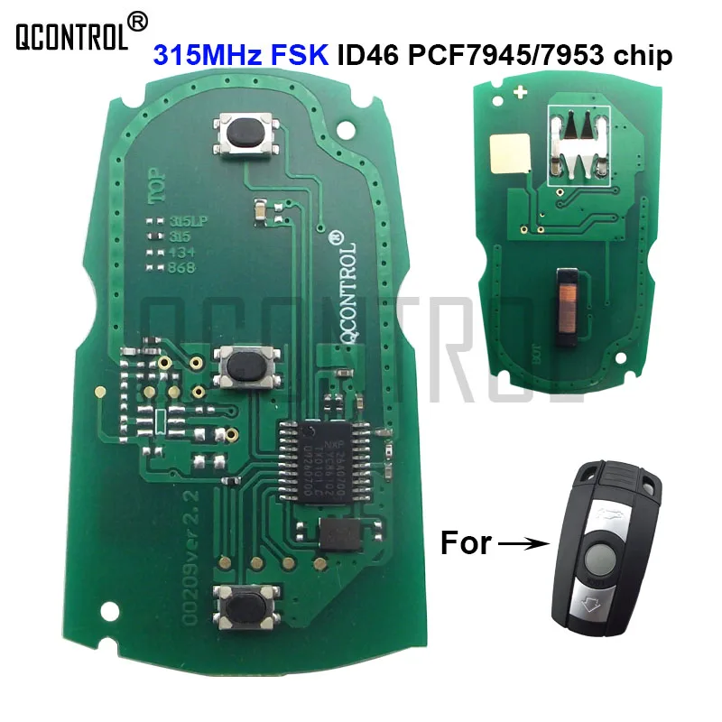 QCONTROL Car Remote Control Smart Key Circuit Board for BMW CAS3 System X5 X6 Z4 1/3/5/7 Series 315MHz ID46 PCF7945 |