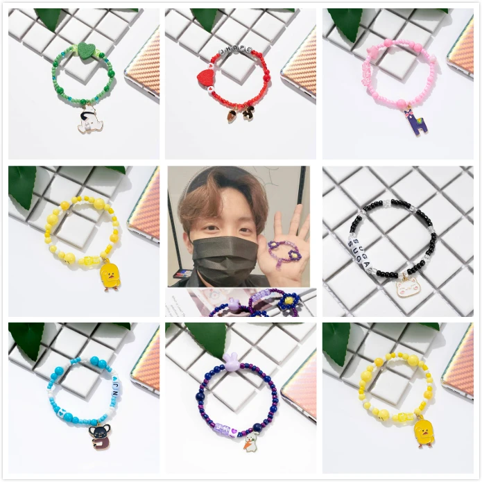 Браслет с животными из мультфильмов kpop ручная работа ювелирные изделия bangtan boys