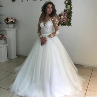 simple elegant beach wedding dress 2022 plus size lace bridal gowns a line vestidos de noiva long sleeve boho robe de mari%c3%a9e
