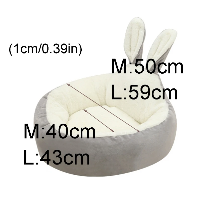 

Warm Lovely Rabbit Ear Plush Pet Nest Doghouse Cat Litter Pet Sleeping Bed Winter Washable Nest Mat Kennel Fluffy Sofa