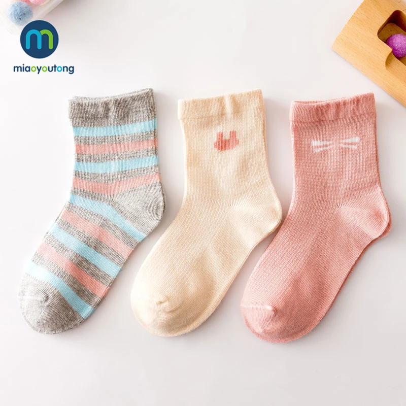 

3 Pairs/Set Mesh Children's Socks Solid Striped Summer Spring Boy Newborn Baby Socks Cotton Infant Socks Girls Kids Miaoyoutong