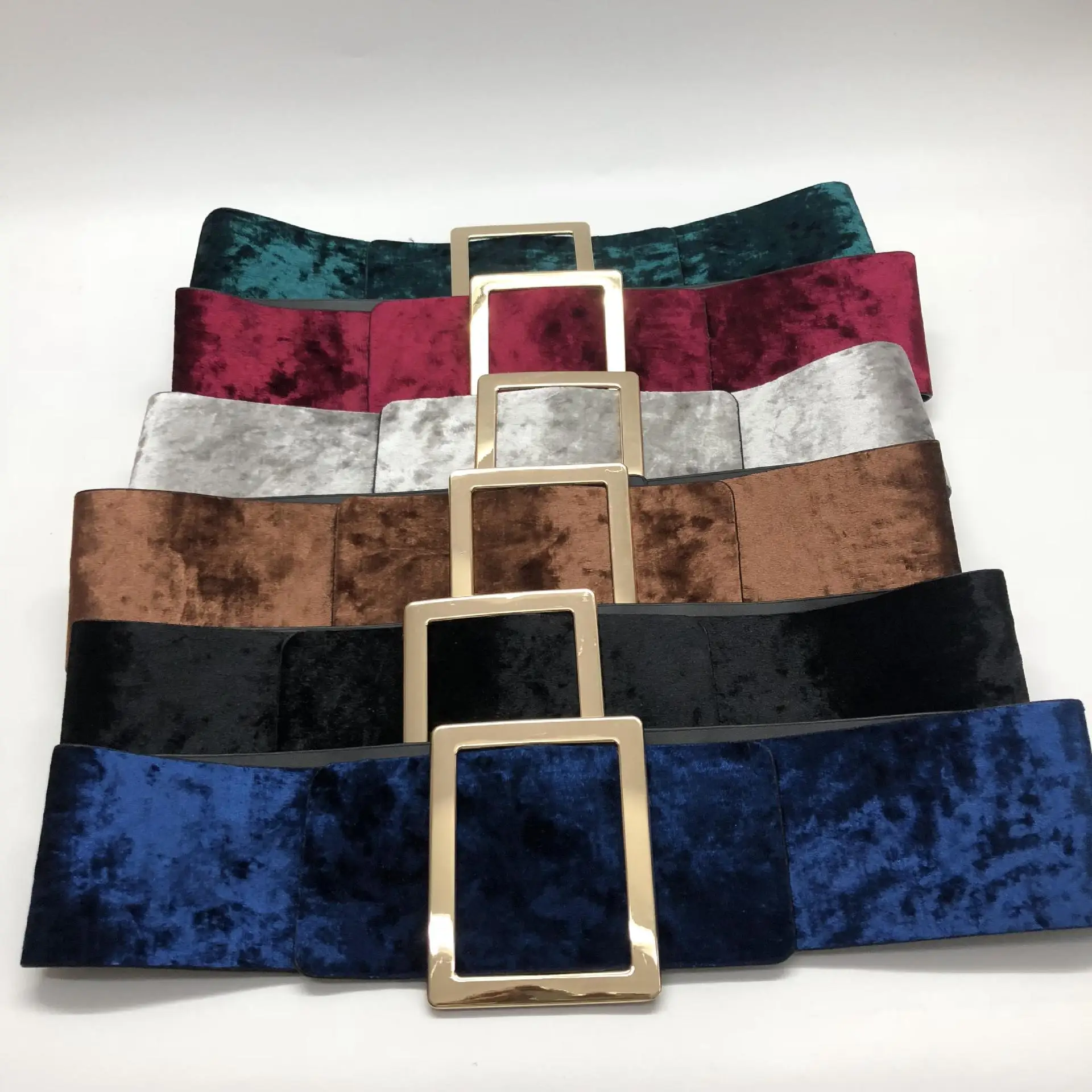 

new suede Velcro girdle slim thin solid color wild PU leather dress fashion decoration personality waist seal QZ0100